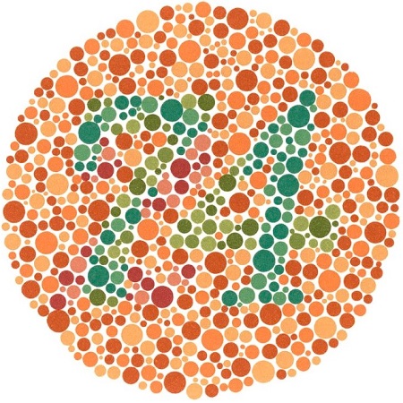 74 ishihara color blind test